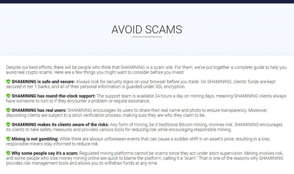 avoid scams shamining